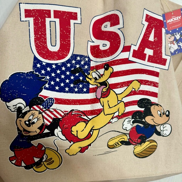 NWT. Disney Primark canvas USA tote bag. Mickey, Minnie, Pluto. - Picture 6 of 12